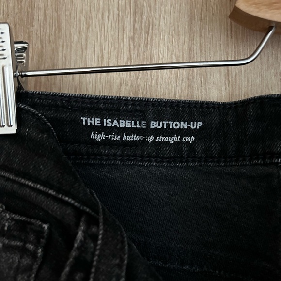 AG denim, Isabelle button-up high-rise straight crop, washed black. Size 26R. - Picture 6 of 7
